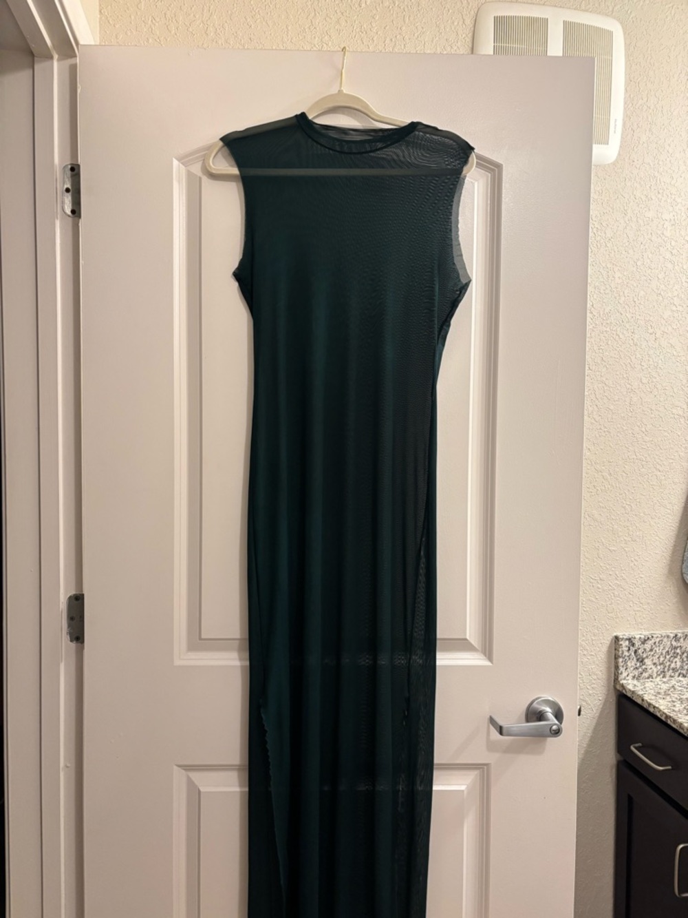 Women’s Sleeveless Long Sheer Maxi Dress - Dark Green